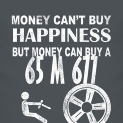 Money Cant Buy Happiness 1965 M 677 Dark Distressed T Shirt