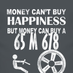 Money Cant Buy Happiness 1965 M 678 Dark Distressed T Shirt