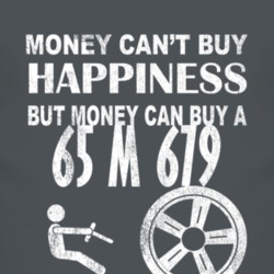 Money Cant Buy Happiness 1965 M 679 Dark Distressed T Shirt