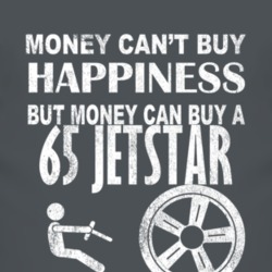 Money Cant Buy Happiness 1965 Oldsmobile Jetstar Dark Distressed T Shi