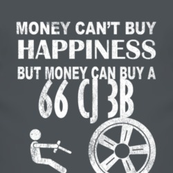 Money Cant Buy Happiness 1966 CJ 3B Dark Distressed T Shirt