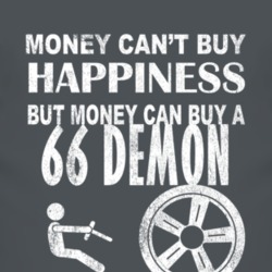 Money Cant Buy Happiness 1966 Dodge Demon Dark Distressed T Shirt
