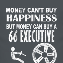 Money Cant Buy Happiness 1966 Executive Dark Distressed T Shirt