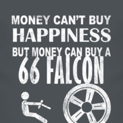 Money Cant Buy Happiness 1966  FALCON Dark Distressed T Shirt