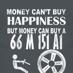 Money Cant Buy Happiness 1966 M 151 A1 Dark Distressed T Shirt