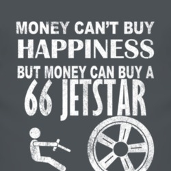 Money Cant Buy Happiness 1966 Oldsmobile Jetstar Dark Distressed T Shi