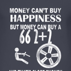 Money Cant Buy Happiness 1966 Pontiac 2+2 Dark Distressed T Shirt