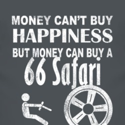 Money Cant Buy Happiness 1966 Pontiac Safari Dark Distressed T Shirt