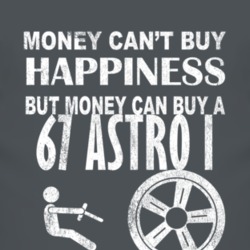 Money Cant Buy Happiness 1967 Chevy Astro I Dark Distressed T Shirt