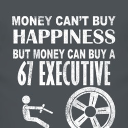 Money Cant Buy Happiness 1967 Executive Dark Distressed T Shirt