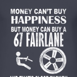 Money Cant Buy Happiness 1967  FAIRLANE Dark Distressed T Shirt