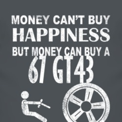 Money Cant Buy Happiness 1967 GT43 Dark Distressed T Shirt