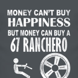 Money Cant Buy Happiness 1967  RANCHERO Dark Distressed T Shirt