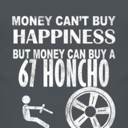 Money Cant Buy Happiness 1967 Honcho Dark Distressed T Shirt