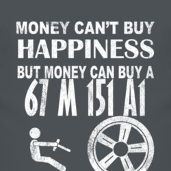 Money Cant Buy Happiness 1967 M 151 A1 Dark Distressed T Shirt