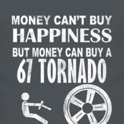 Money Cant Buy Happiness 1967 Oldsmobile Tornado Dark Distressed T Shi