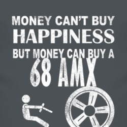 Money Cant Buy Happiness 1968 AMC AMX Dark Distressed T Shirt