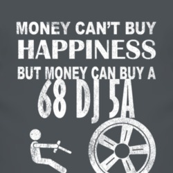 Money Cant Buy Happiness 1968 DJ 5A Dark Distressed T Shirt