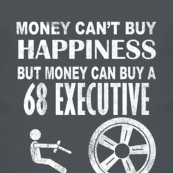 Money Cant Buy Happiness 1968 Executive Dark Distressed T Shirt