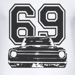 1969 AMC Rambler Grill Black Graphic Year T Shirt