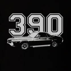 1969 AMC Rambler Side White Graphic Engine Size T Shirt
