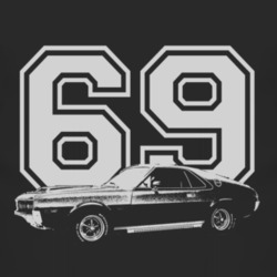 1969 AMC Rambler Side White Graphic Year T Shirt