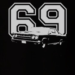 1969 AMC Rambler With Year Black Graphic Light Tee T Shirt