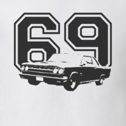 1969 AMC Rambler With Year Black Graphic Light Tee T Shirt