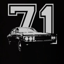 1971 AMC Matador White Graphic With Year White Graphic Dark Tee  T Shi