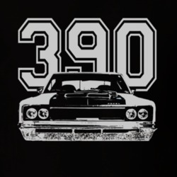 1970 AMC REBEL Grill White Graphic Engine Size Dark T Shirt