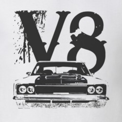 1970 AMC REBEL Grill  Black Graphic V8 Light T Shirt