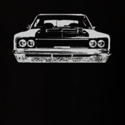 1970 AMC REBEL Grill White Graphic Dark T Shirt