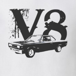 1970 AMC REBEL Side Black Graphic V8 Light T Shirt