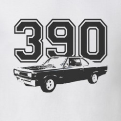 1970 AMC REBEL Side Black Graphic Engine Size T Shirt