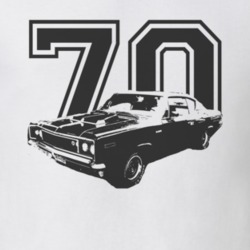 1970 AMC Rebel Machine Side View With Year Black Graphc Light Tee T Sh