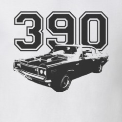 1970 AMC Rebel Machine with Engine size  Black Graphc Light Tee T Shir