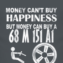 Money Cant Buy Happiness 1968 M 151 A1 Dark Distressed T Shirt