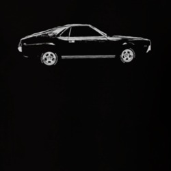 1968 AMC AMX Side White Graphic Dark T Shirt