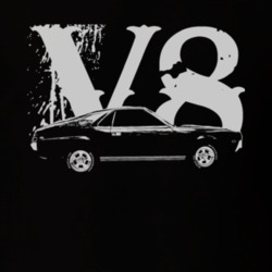 1968 AMC AMX Side White Graphic V8 T Shirt
