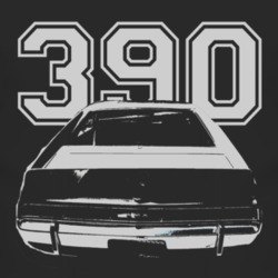 1970 AMC AMX Rear View White Graphic Engine Size Dark T Shirt