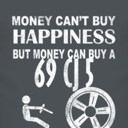 Money Cant Buy Happiness 1969 CJ 5 Dark Distressed T Shirt