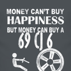 Money Cant Buy Happiness 1969 CJ 6 Dark Distressed T Shirt