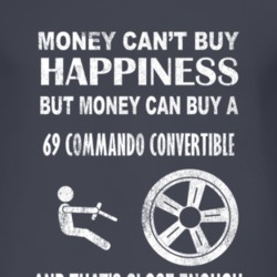 Money Cant Buy Happiness 1969 Commando Convertible Dark Distressed T S