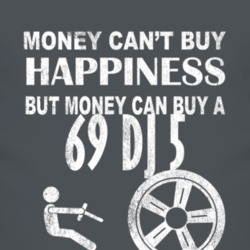 Money Cant Buy Happiness 1969 DJ 5 Dark Distressed T Shirt