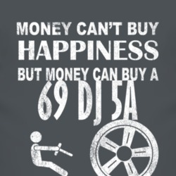Money Cant Buy Happiness 1969 DJ 5A Dark Distressed T Shirt
