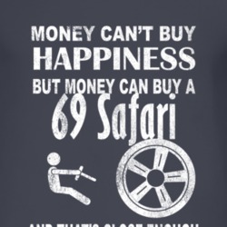 Money Cant Buy Happiness 1969 Pontiac Safari Dark Distressed T Shirt