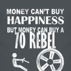 Money Cant Buy Happiness 1970 AMC REBEL Dark Distressed T Shirt