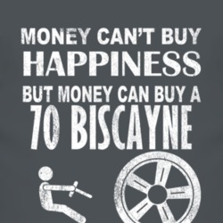 Money Cant Buy Happiness 1970 Chevy Biscayne Dark Distressed T Shirt
