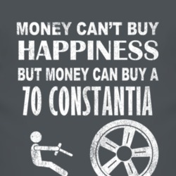 Money Cant Buy Happiness 1970 Chevy Constantia Dark Distressed T Shirt