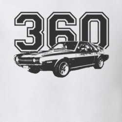 1970 AMC AMX Side Black Graphic Engine Size Light T Shirt